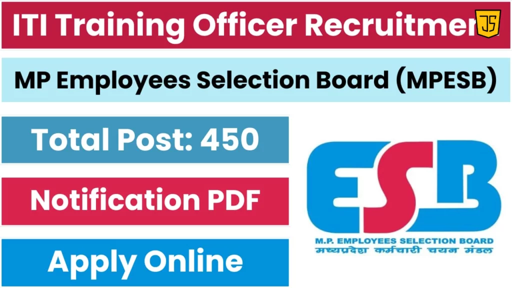 MPESB ITI Training Officer Online Form